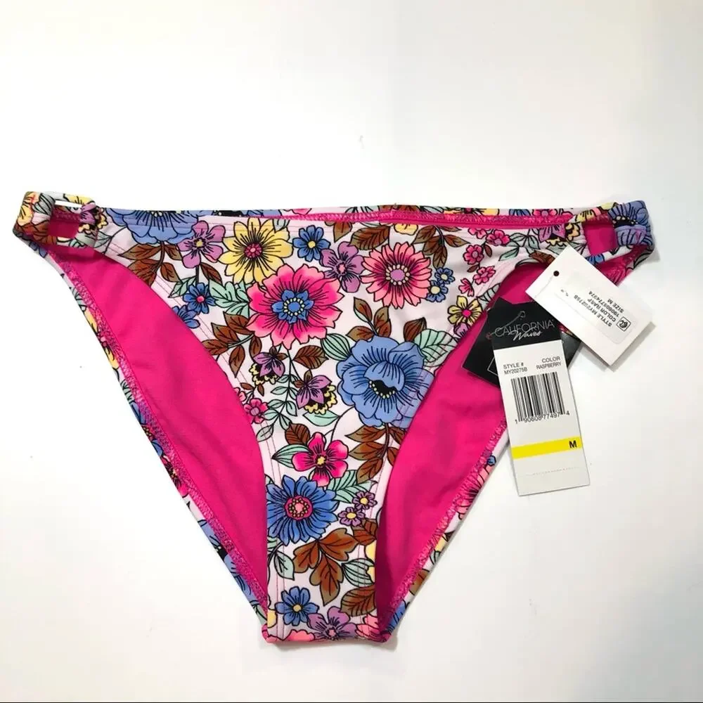 California Waves Floral Bikini Swim Bottom
